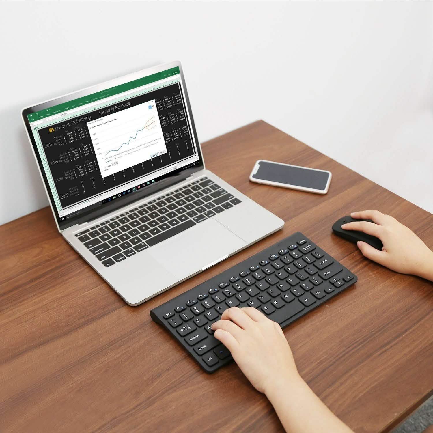 Wireless Keyboard and Mouse 2.4GHz Multimedia Mini Keyboard & Mouse Computer Accessories - Tophatter Daily Deals