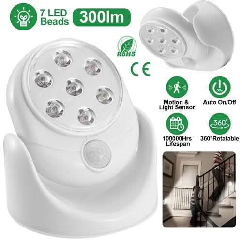 Wireless LED Spotlight 90 Degree Motion Indoor Lighting - Tophatter Daily Deals