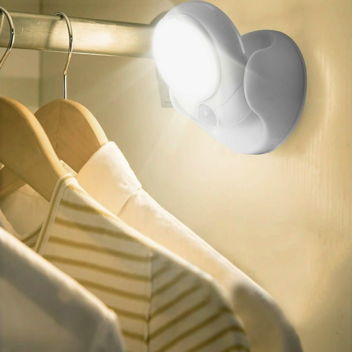 Wireless LED Spotlight 90° Motion Sensor Night Lamp Indoor Lighting - Tophatter Daily Deals