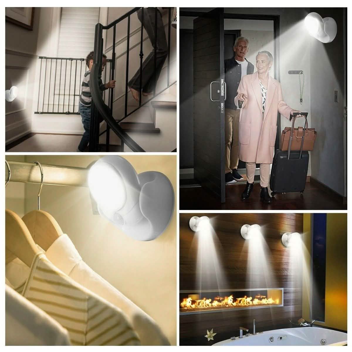 Wireless LED Spotlight 90° Motion Sensor Night Lamp Indoor Lighting - Tophatter Daily Deals