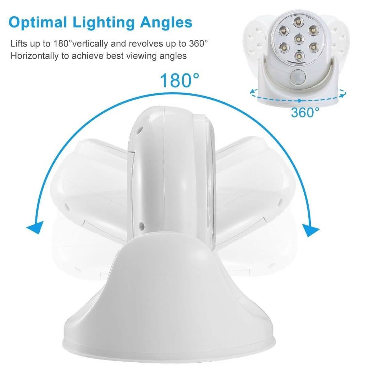 Wireless LED Spotlight 90° Motion Sensor Night Lamp Indoor Lighting - Tophatter Daily Deals