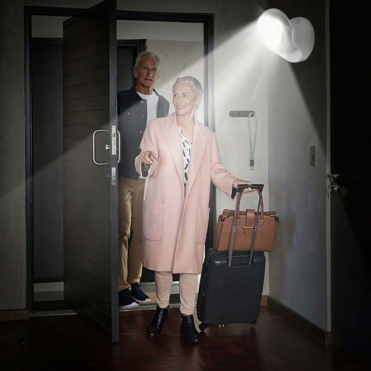 Wireless LED Spotlight 90° Motion Sensor Night Lamp Indoor Lighting - Tophatter Daily Deals