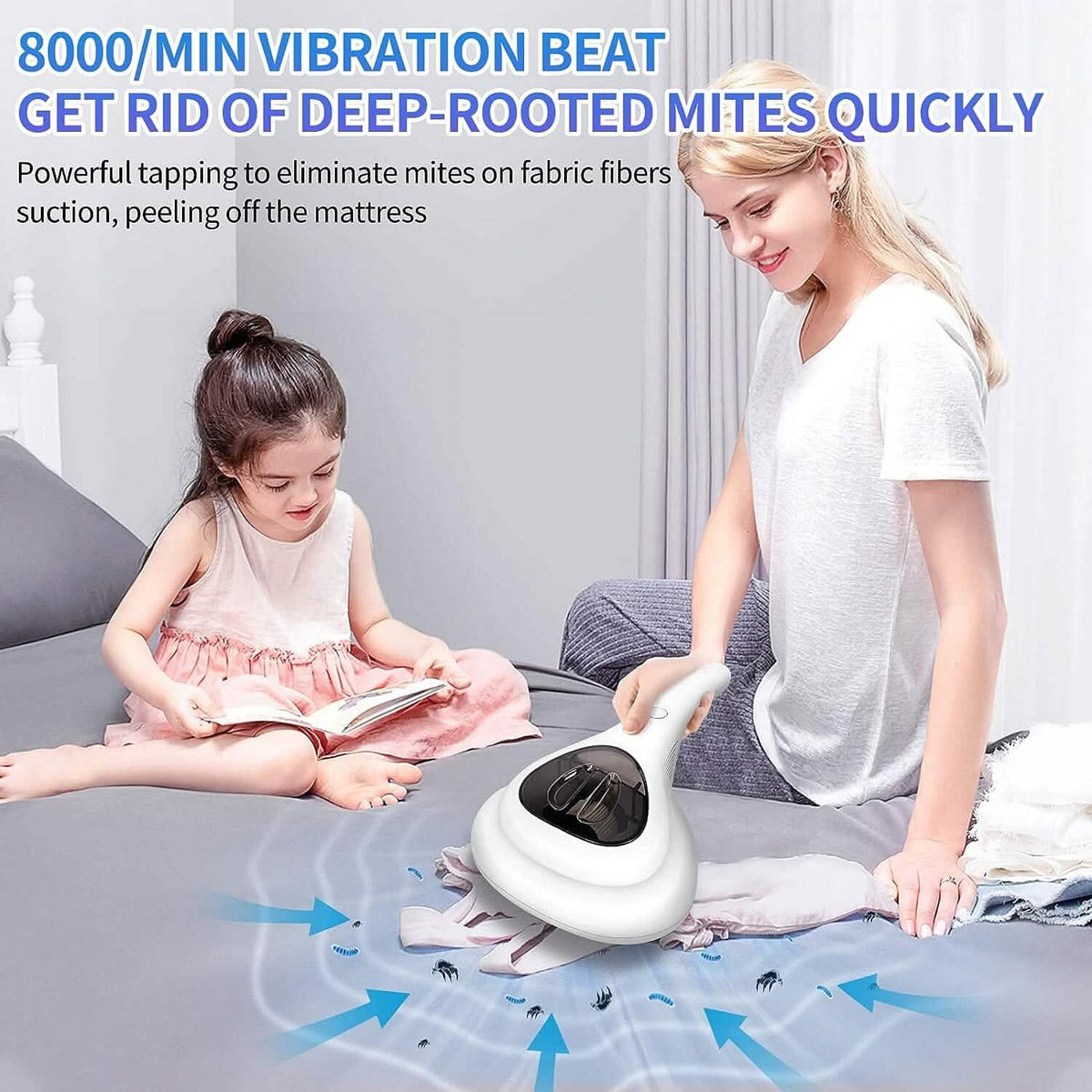 Wireless Mite Remover Cleaning Machine with 11KPa Powerful Suction Household Appliances - Tophatter Daily Deals