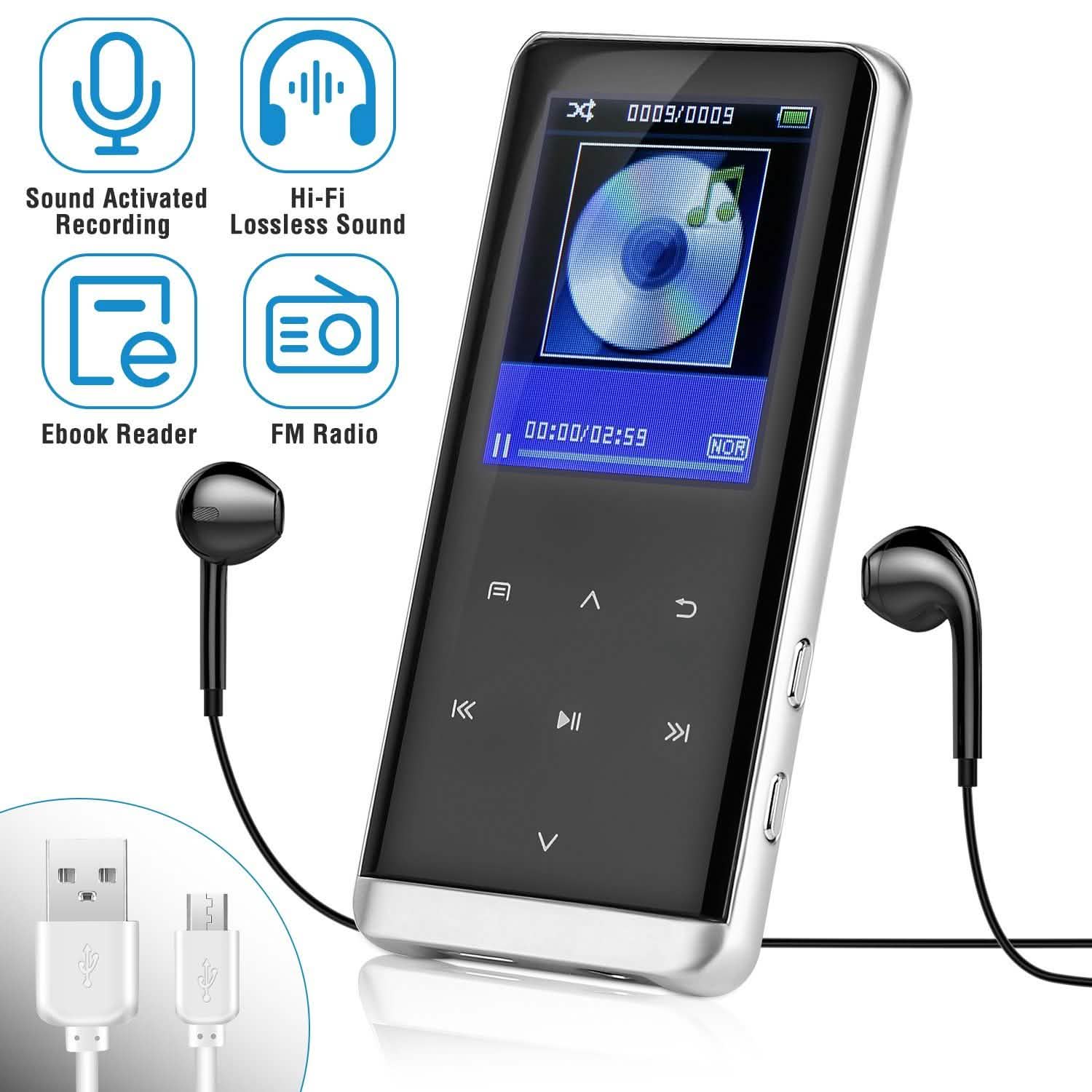 Wireless MP3 Player with Voice Recorder 32G Digital Music HiFi Audio Accessories - Tophatter Daily Deals