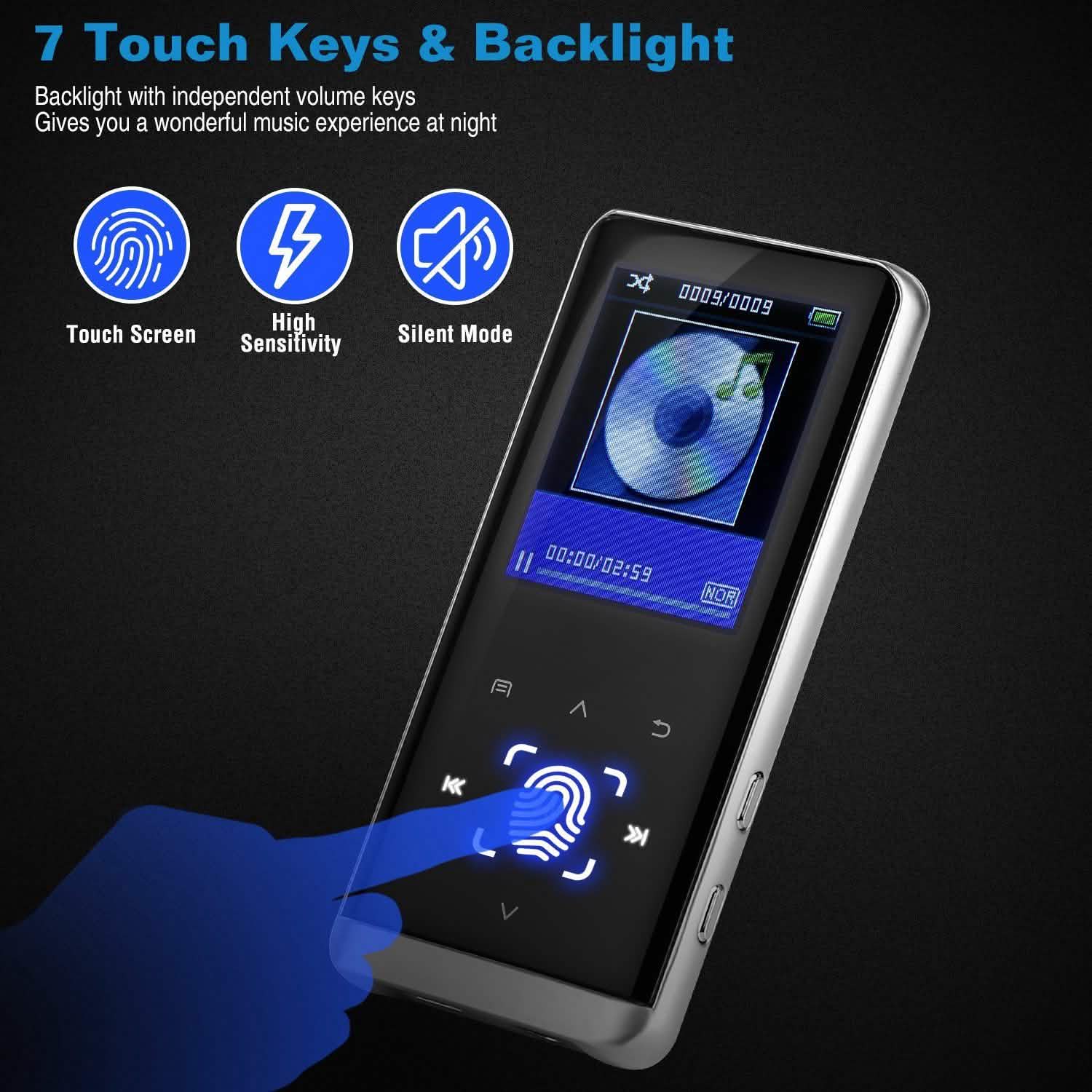 Wireless MP3 Player with Voice Recorder 32G Digital Music HiFi Audio Accessories - Tophatter Daily Deals