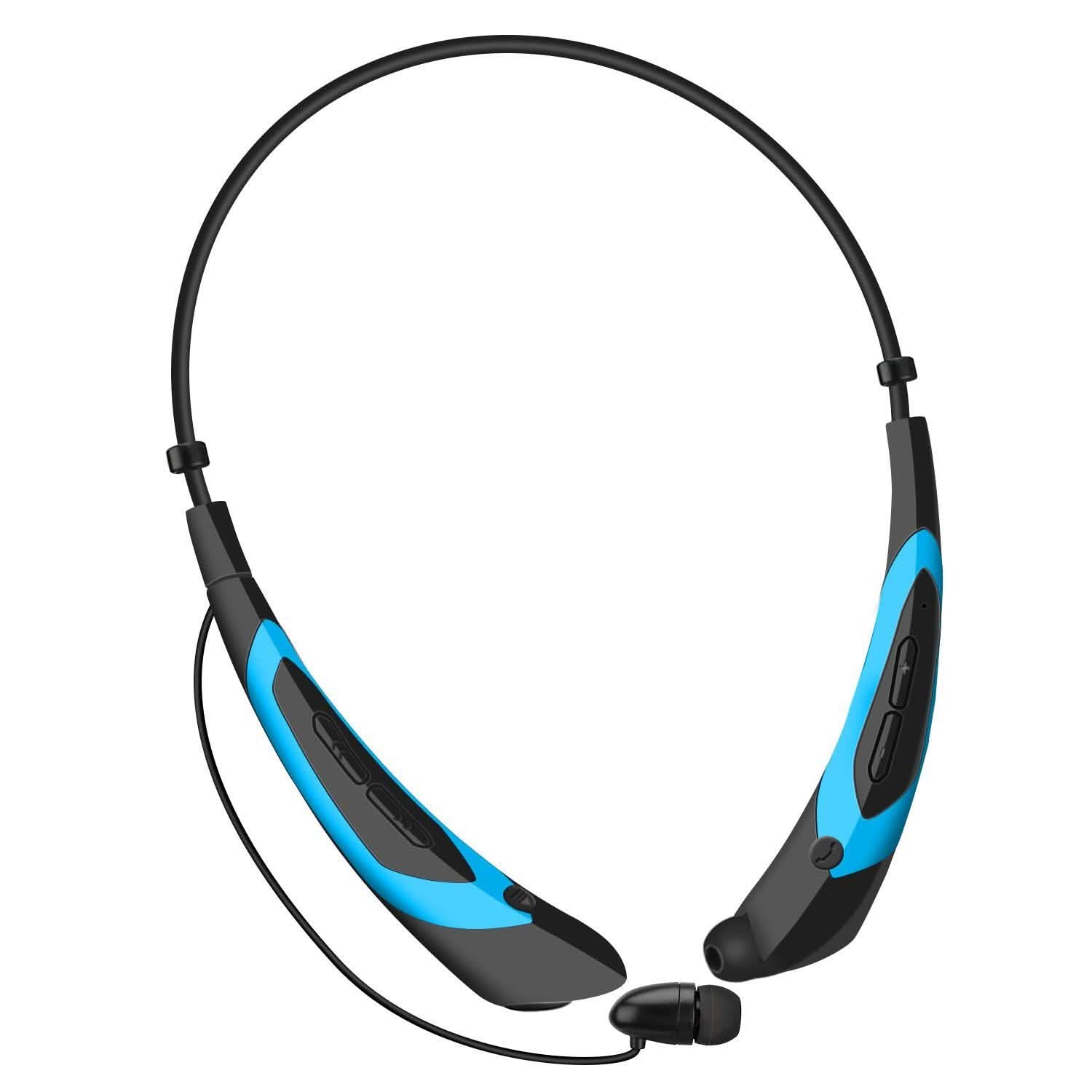 Wireless Neckband Headphones V 5.0 Sweat-proof Sport Headsets Blue Headphones - Tophatter Daily Deals