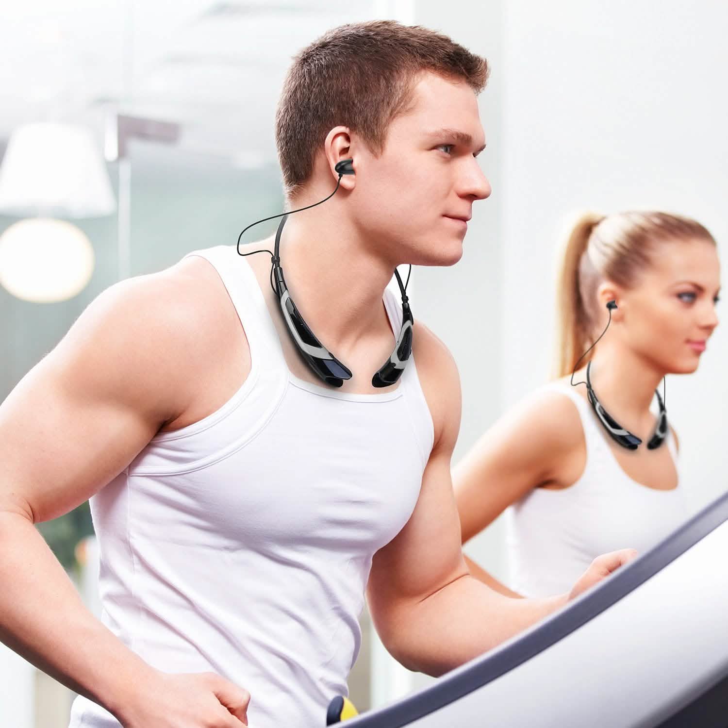 Wireless Neckband Headphones V 5.0 Sweat-proof Sport Headsets Headphones - Tophatter Daily Deals