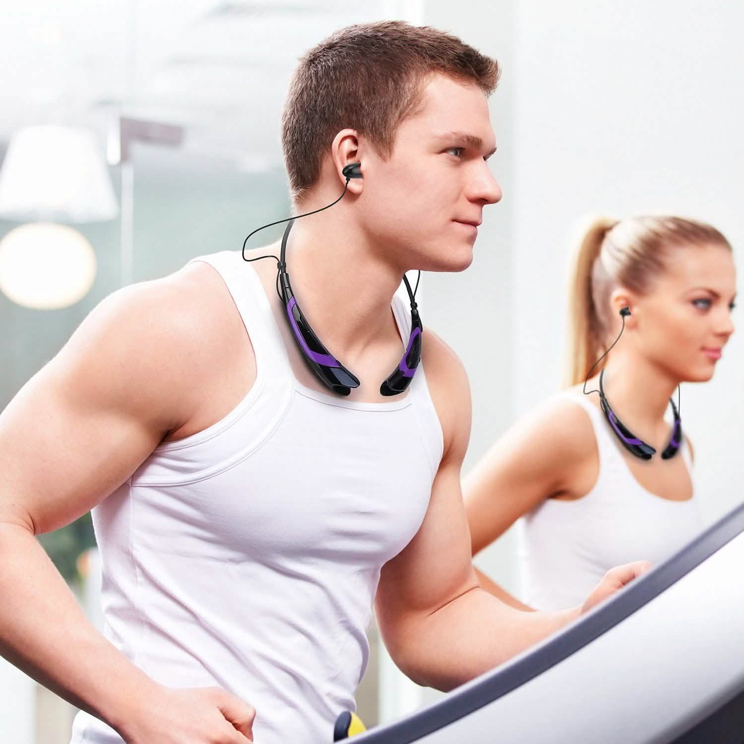 Wireless Neckband Headphones V 5.0 Sweat-proof Sport Headsets Headphones - Tophatter Daily Deals