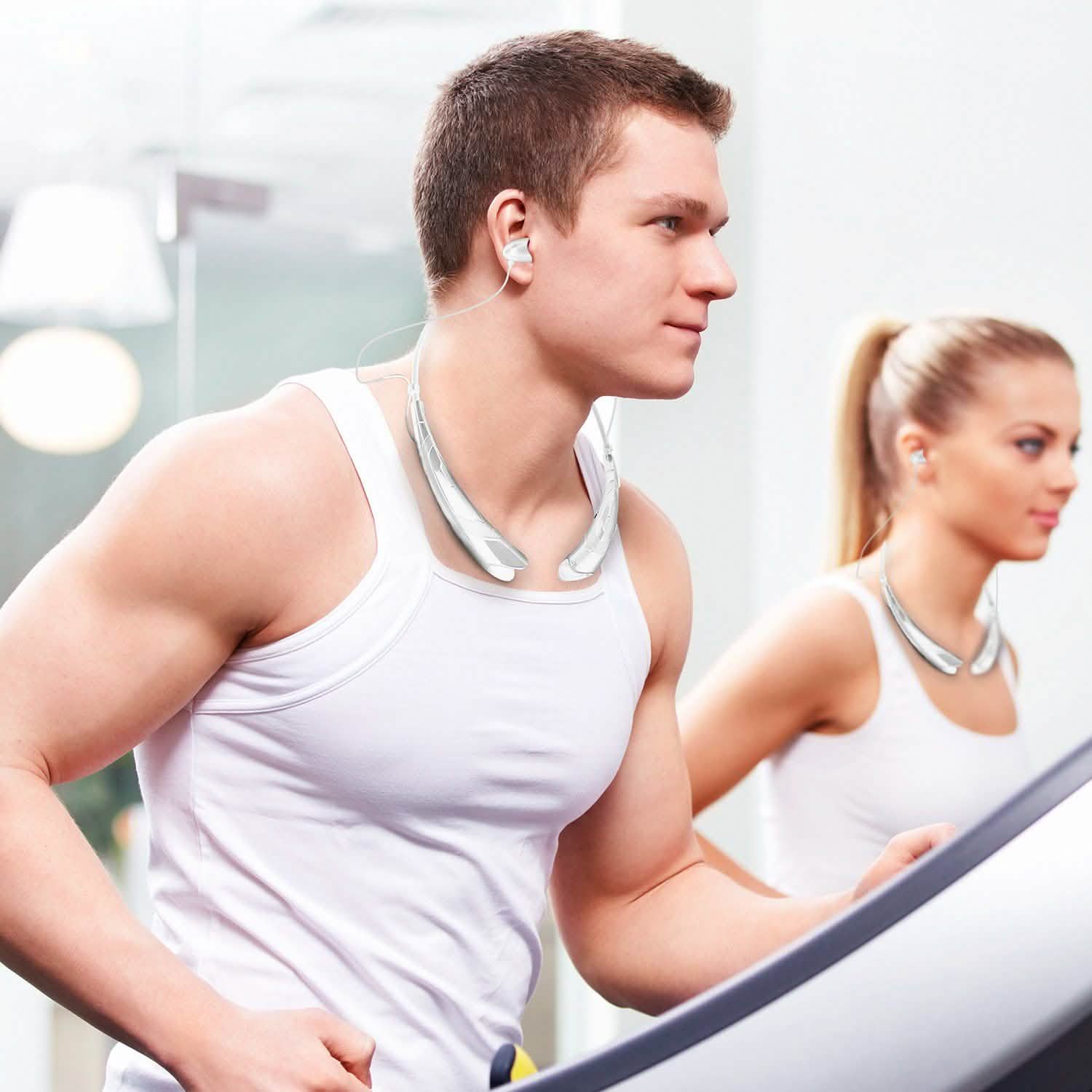 Wireless Neckband Headphones V 5.0 Sweat-proof Sport Headsets Headphones - Tophatter Daily Deals