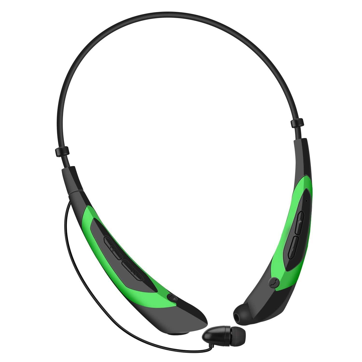Wireless Neckband Headphones V 5.0 Sweat-proof Sport Headsets Green Headphones - Tophatter Daily Deals