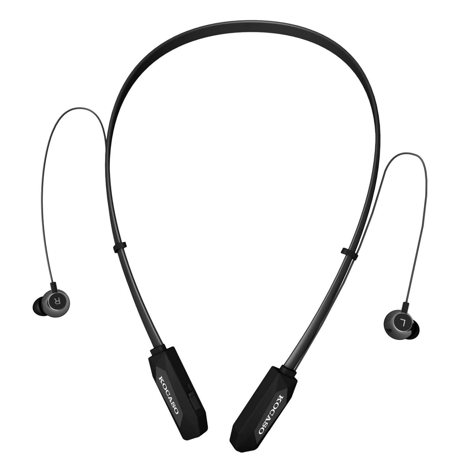 Wireless Neckband Headphones V Black Headphones - Tophatter Daily Deals