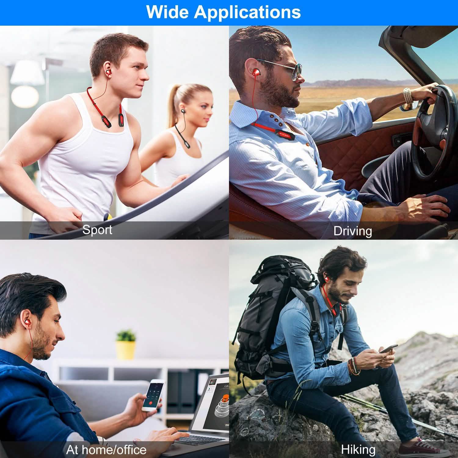 Wireless Neckband Headphones V Headphones - Tophatter Daily Deals