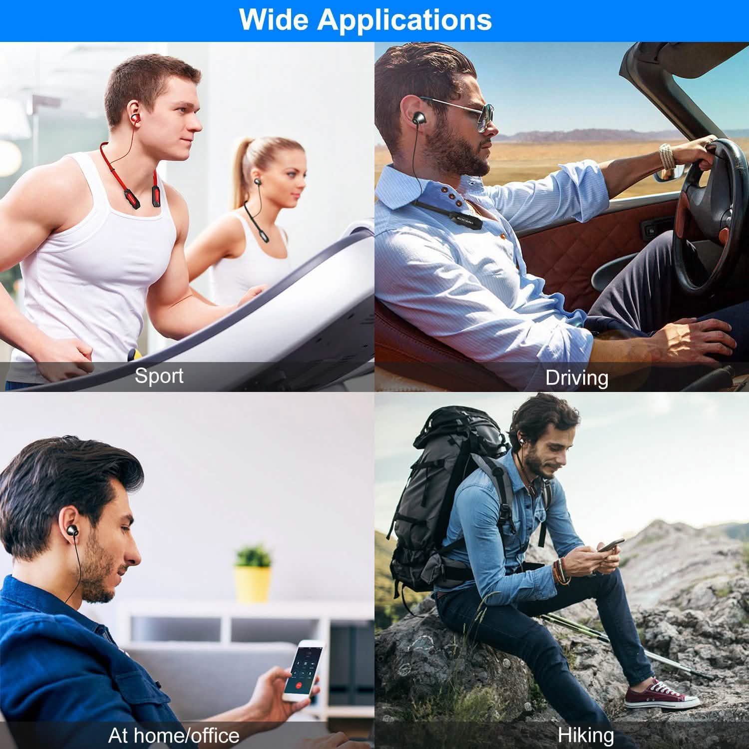 Wireless Neckband Headphones V Headphones - Tophatter Daily Deals