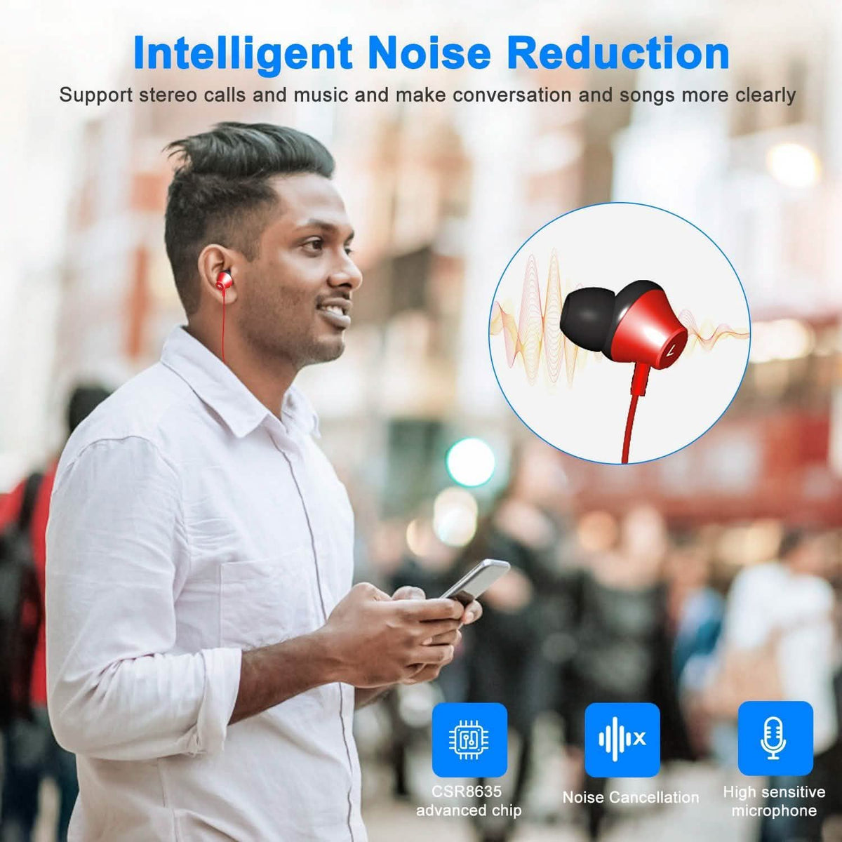 Wireless Neckband Headphones V Wireless Headphones - Tophatter Daily Deals