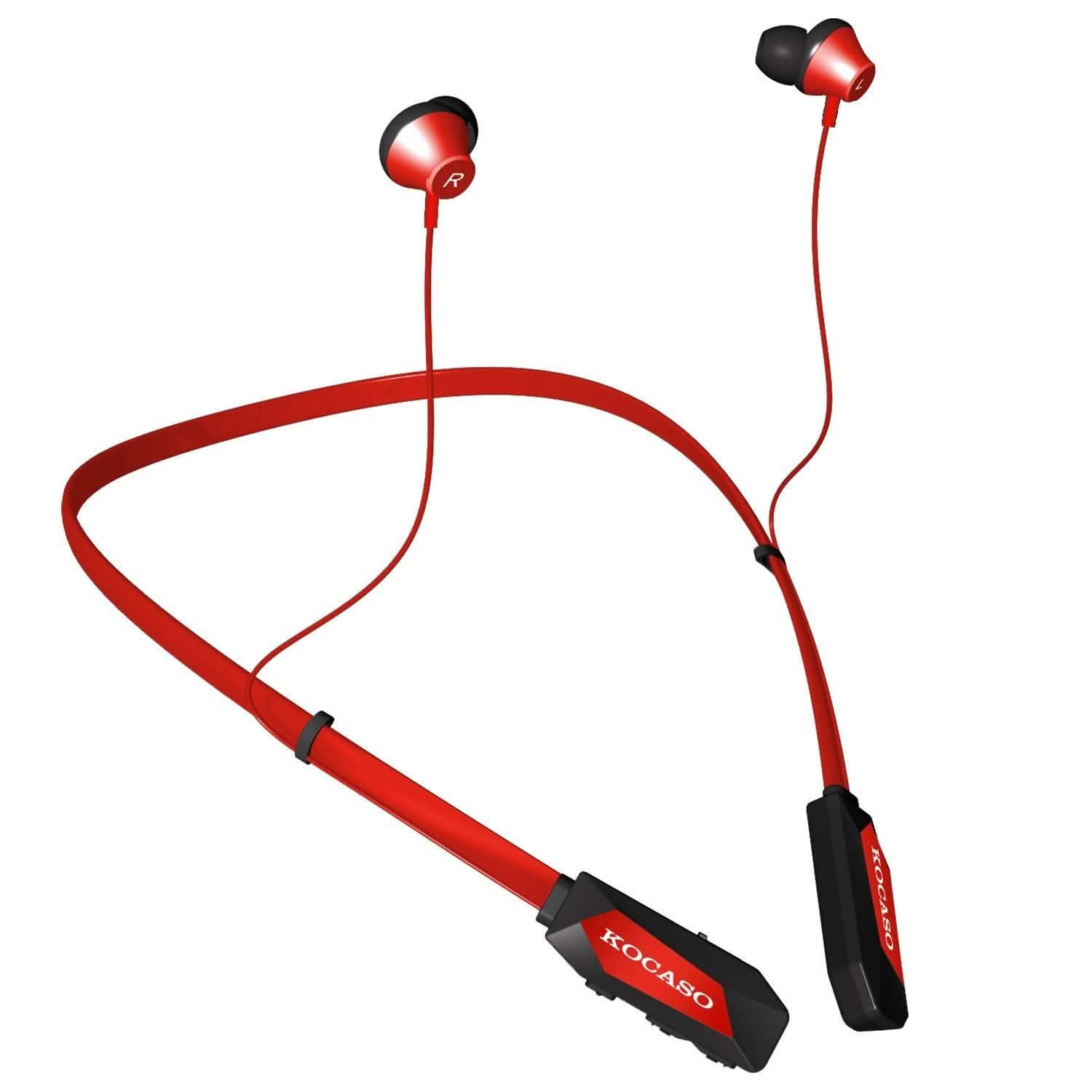 Wireless Neckband Headphones V Red Headphones - Tophatter Daily Deals