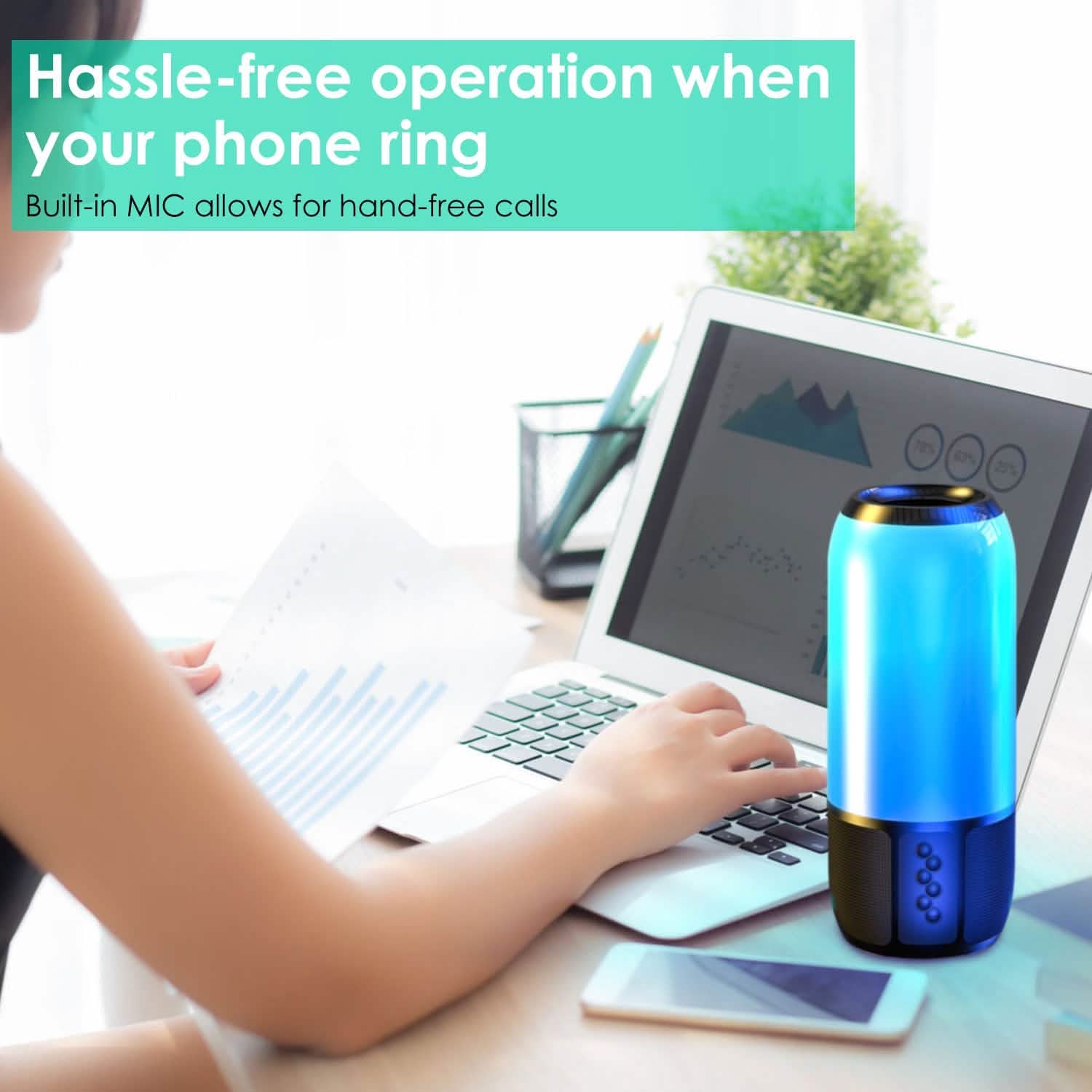 Wireless Portable Speaker with Color Changing Light Speakers - Tophatter Daily Deals
