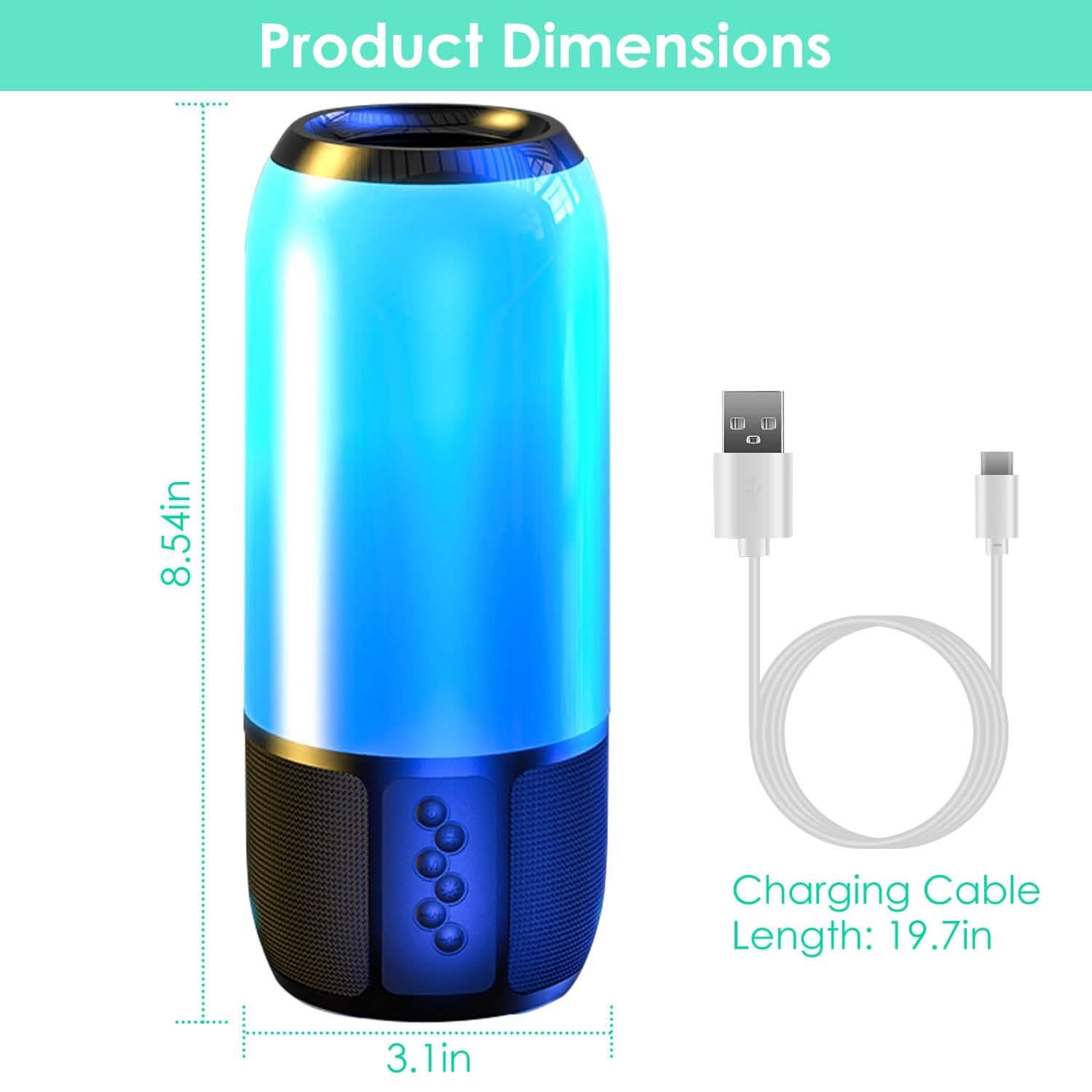 Wireless Portable Speaker with Color Changing Light Speakers - Tophatter Daily Deals