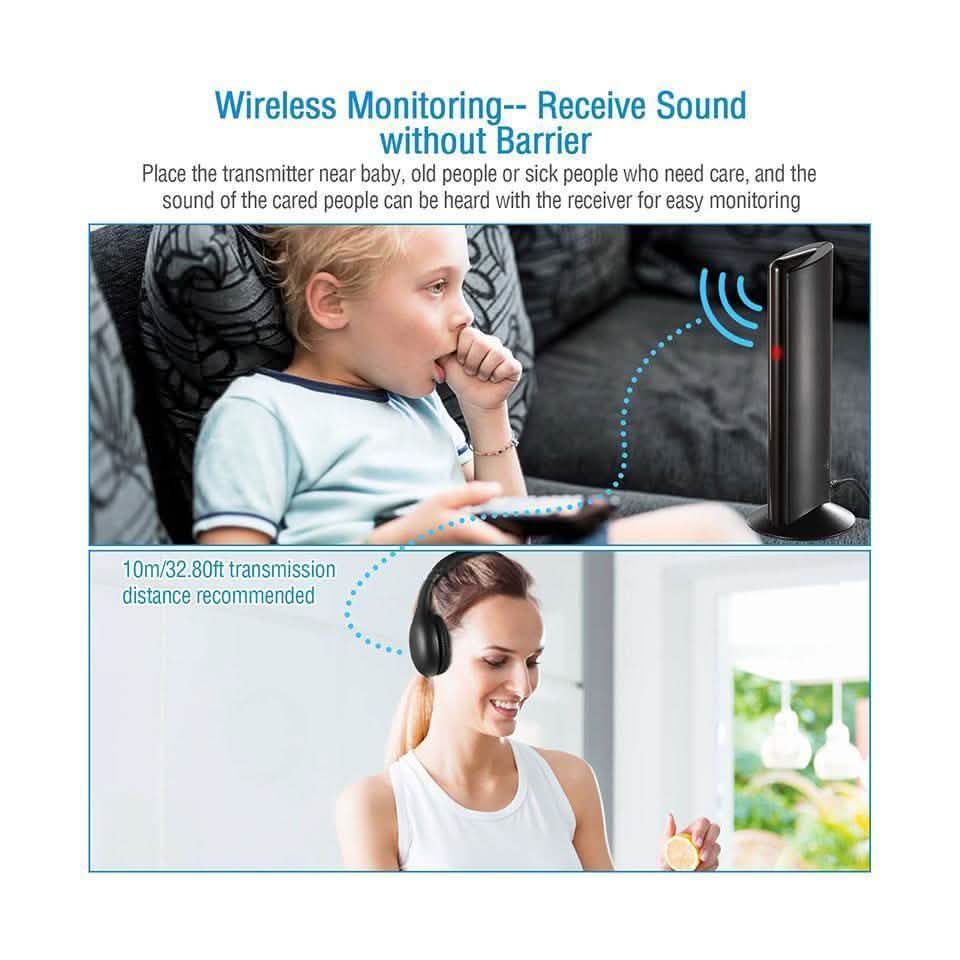 Wireless RF Headphones HiFi Over-Ear Over-Ear Headphones - Tophatter Daily Deals