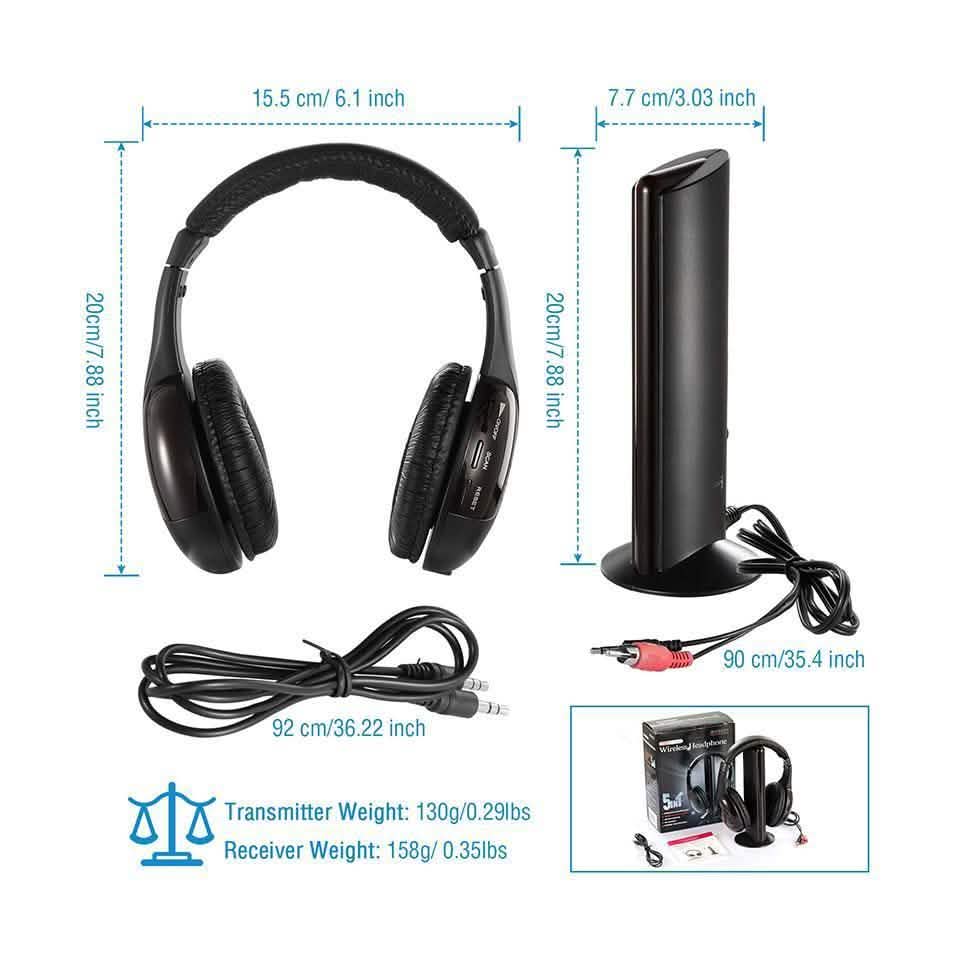 Wireless RF Headphones HiFi Over-Ear Over-Ear Headphones - Tophatter Daily Deals