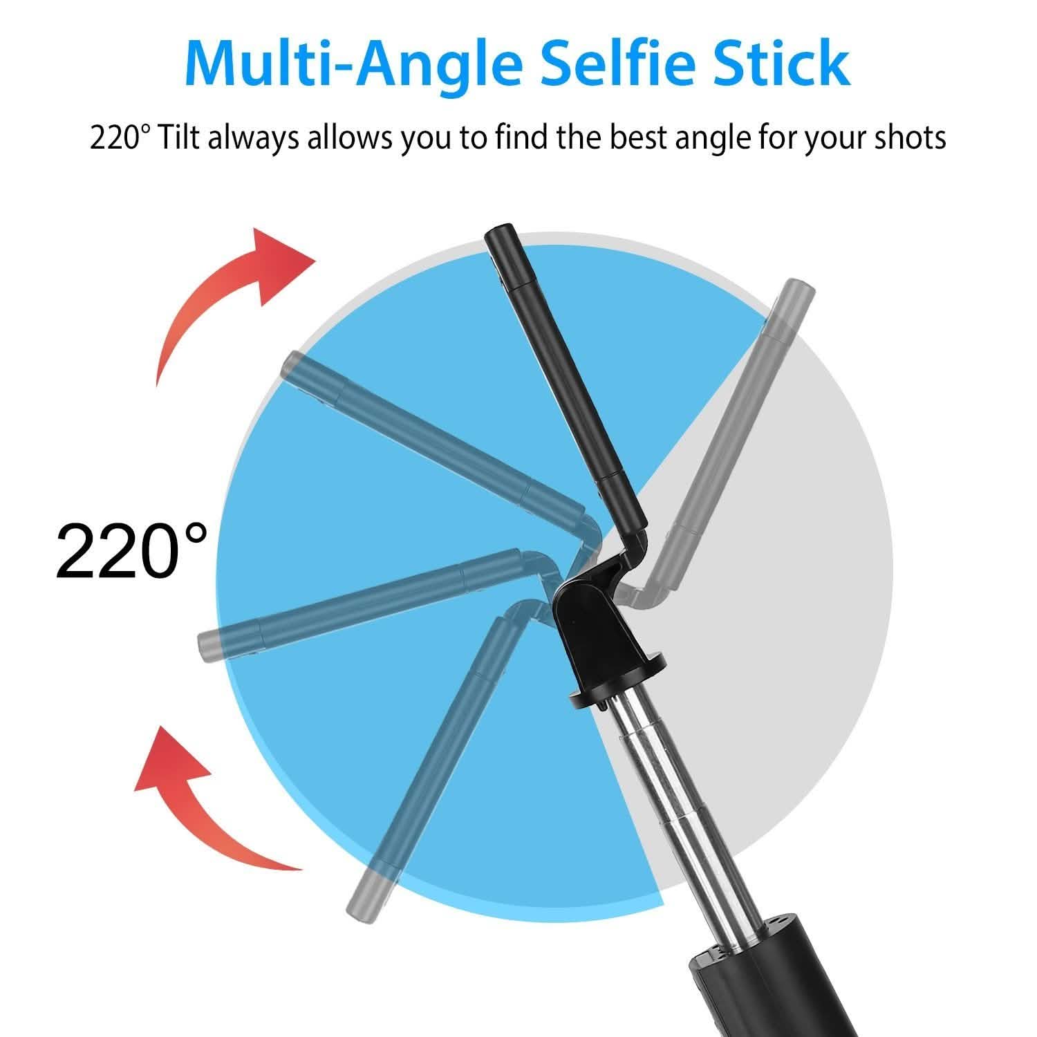 Wireless Selfie Stick Extendable Tripod with Detachable Remote Shutter for 3.5-6.2