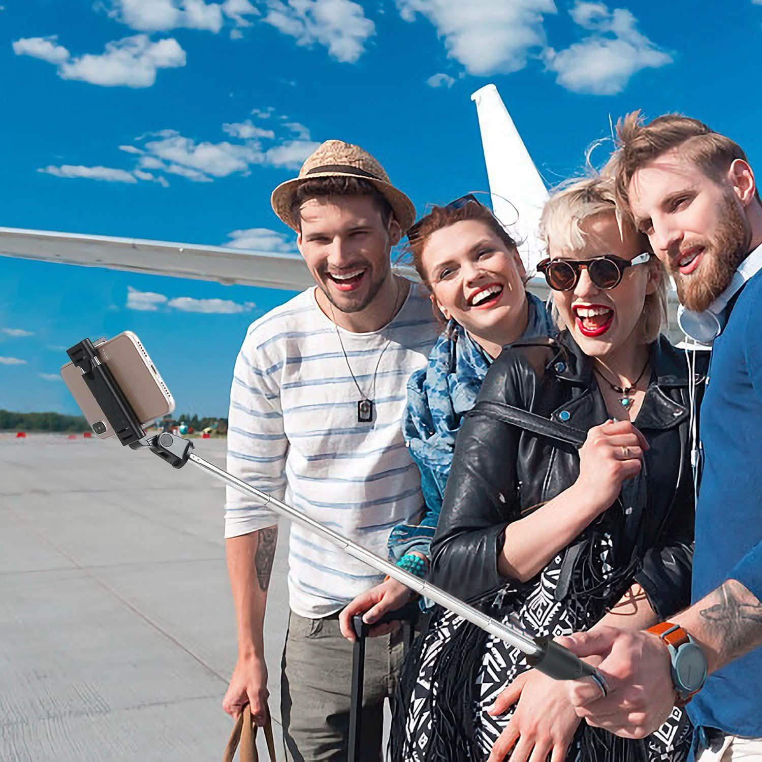 Wireless Selfie Stick Extendable Tripod with Detachable Remote Shutter for 3.5-6.2" Phone Mobile Accessories - Tophatter Daily Deals