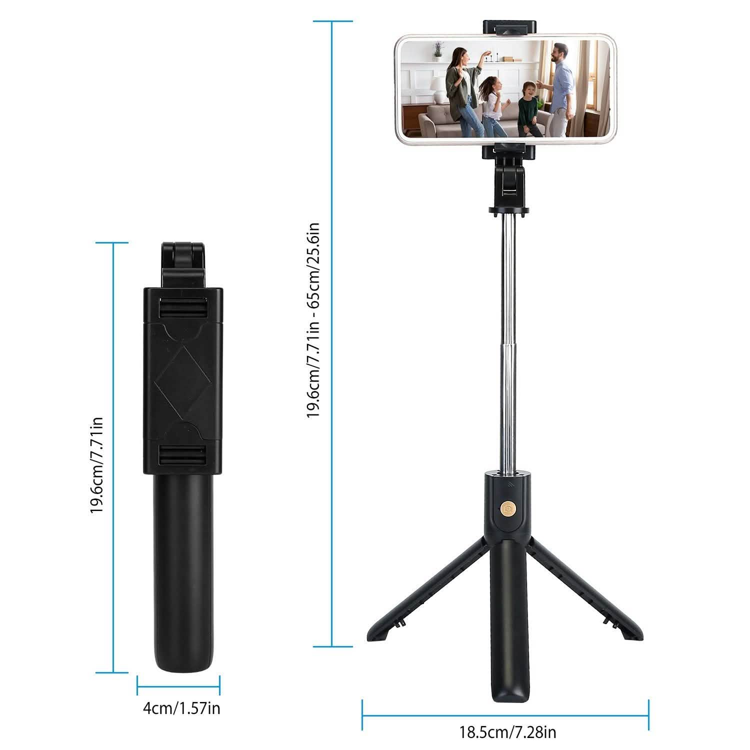 Wireless Selfie Stick Extendable Tripod with Detachable Remote Shutter for 3.5-6.2