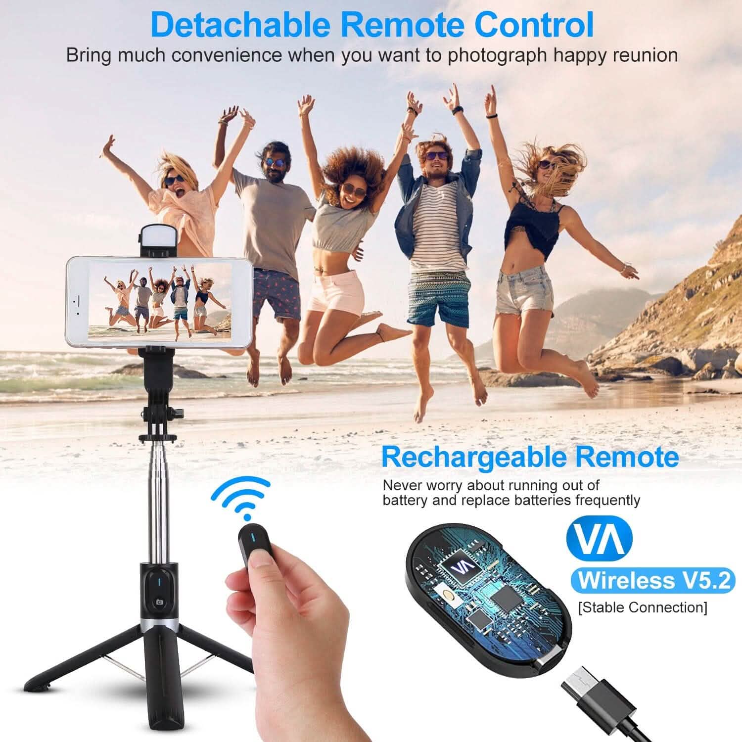 Wireless Selfie Stick Tripod Mobile Accessories - Tophatter Daily Deals