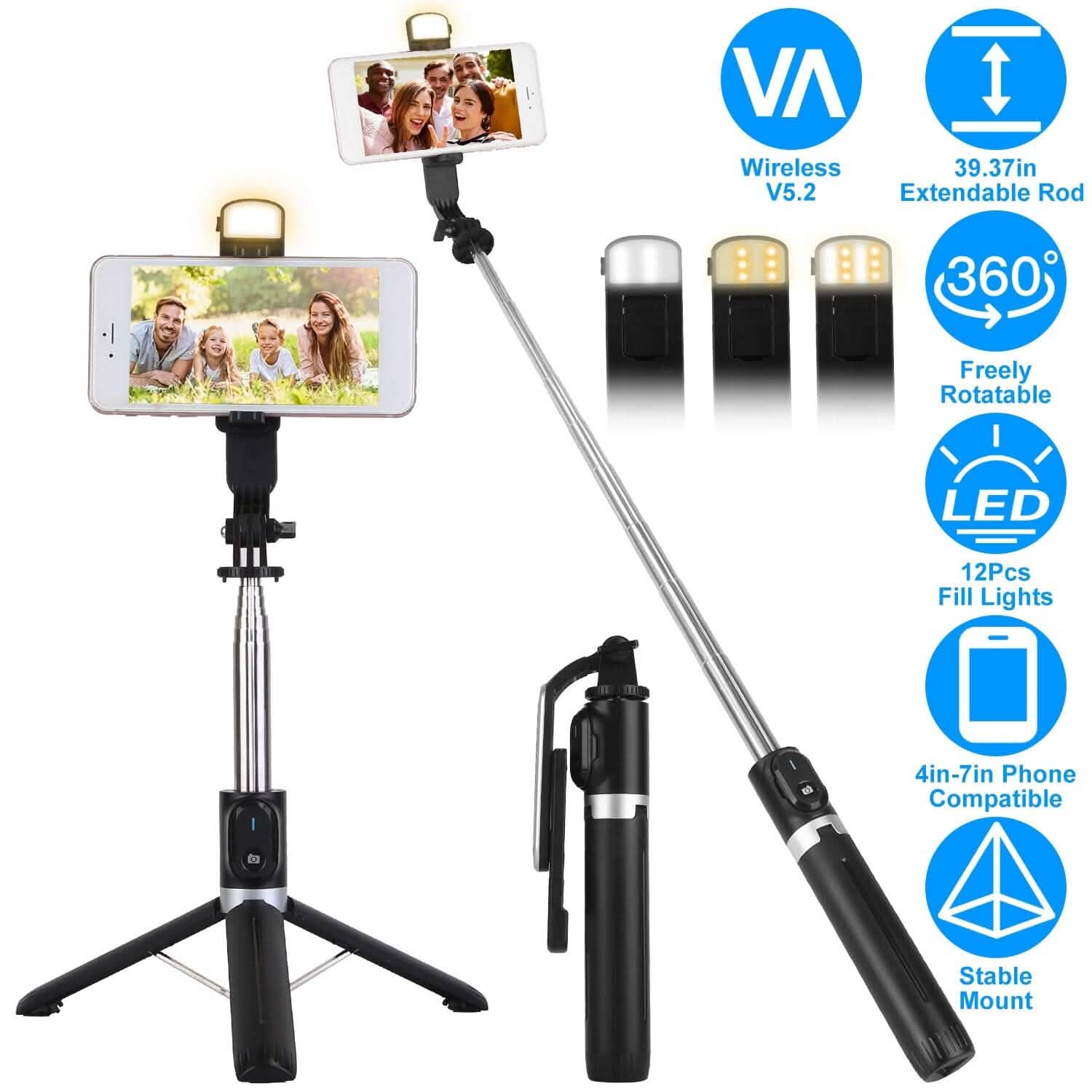 Wireless Selfie Stick Tripod Mobile Accessories - Tophatter Daily Deals