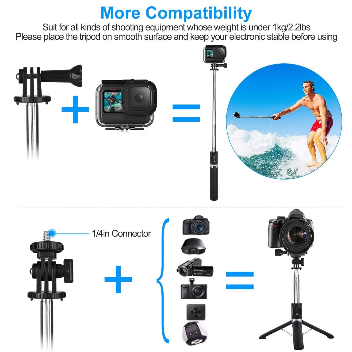 Wireless Selfie Stick Tripod Mobile Accessories - Tophatter Daily Deals