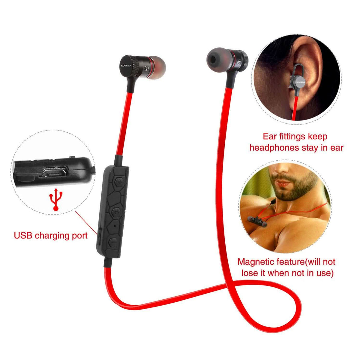 Wireless Smart Sports Stereo Earbuds In-Ear Headphones - Tophatter Daily Deals