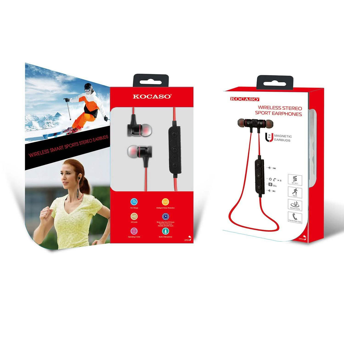 Wireless Smart Sports Stereo Earbuds In-Ear Headphones - Tophatter Daily Deals
