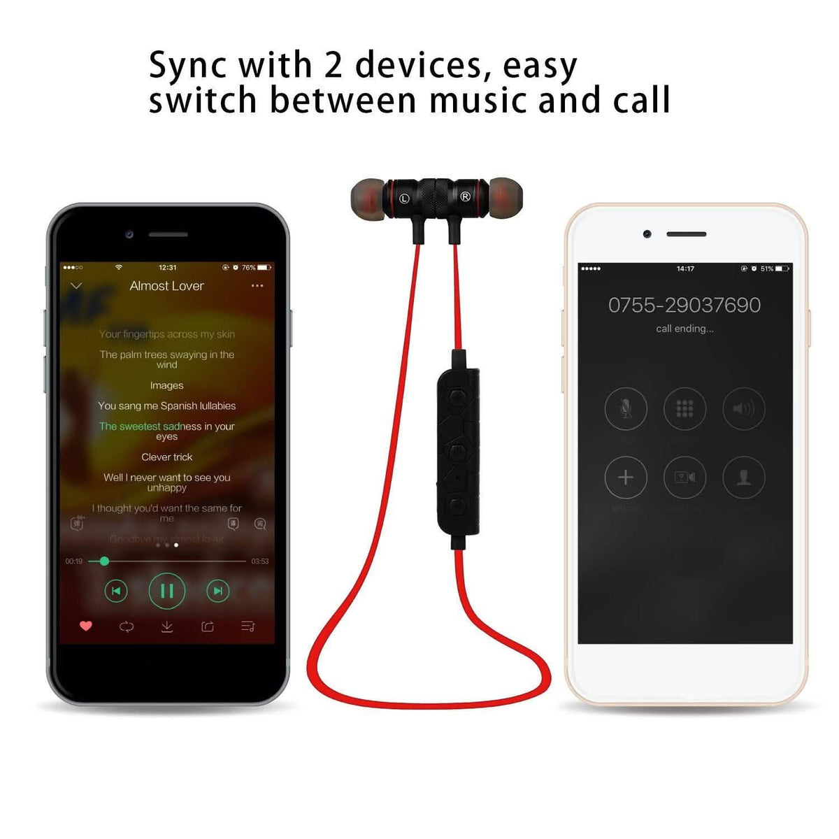 Wireless Smart Sports Stereo Earbuds In-Ear Headphones - Tophatter Daily Deals