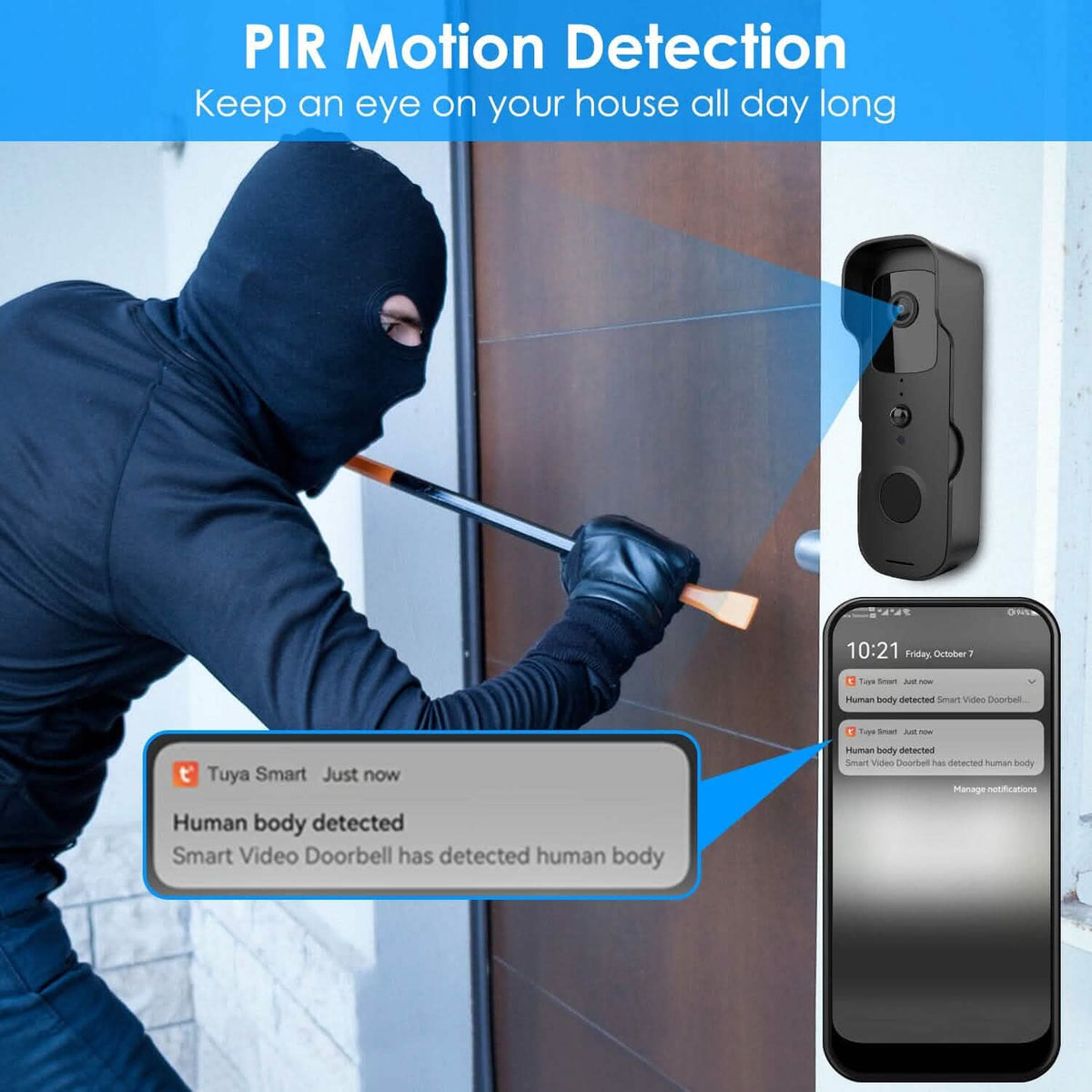 Wireless Smart WIFI Video Doorbell Two Way Audio Smart Home & Security - Tophatter Daily Deals