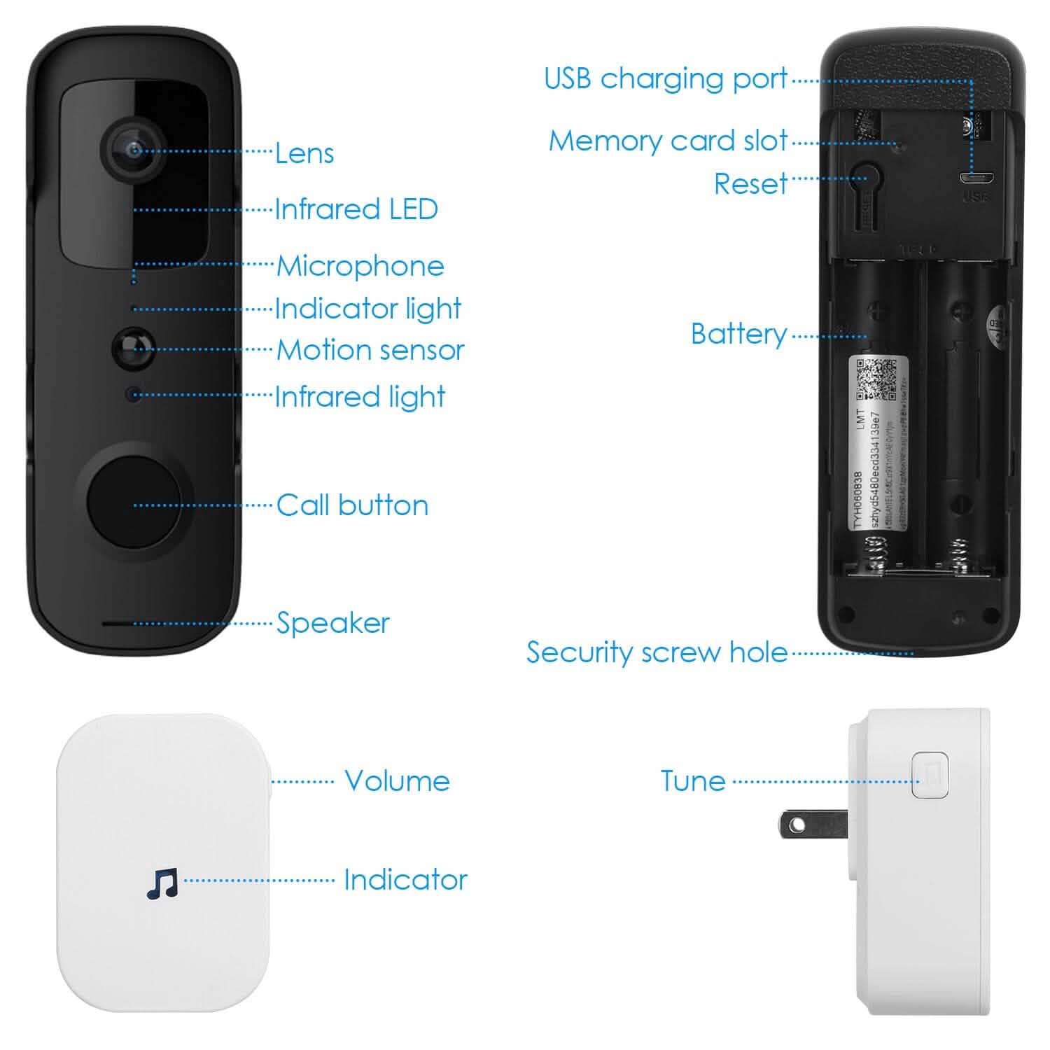 Wireless Smart WIFI Video Doorbell Two Way Audio Smart Home & Security - Tophatter Daily Deals