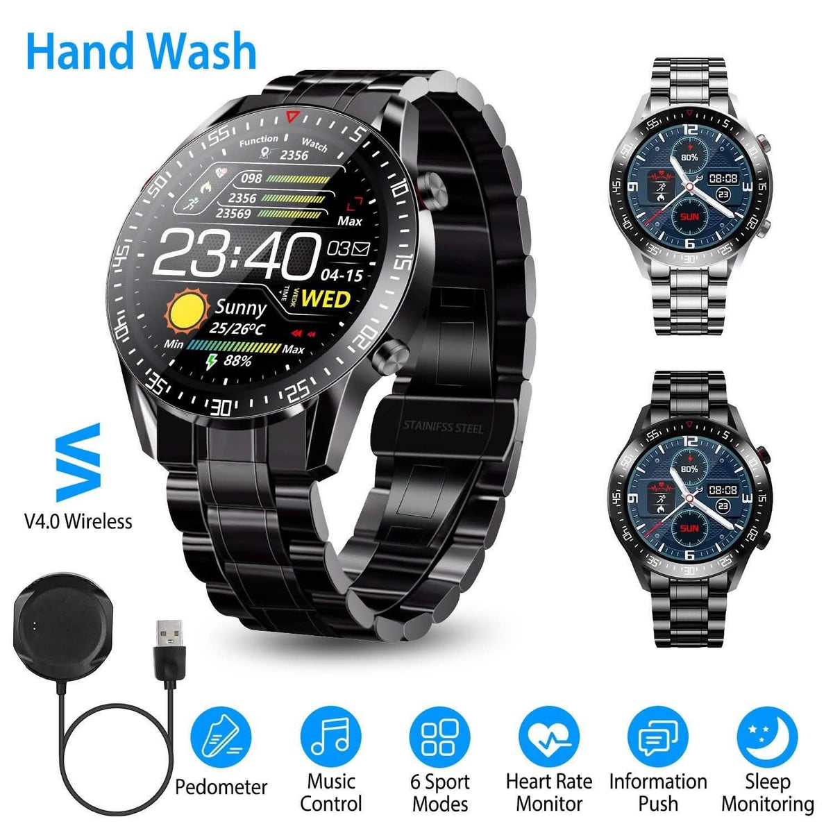 Wireless Smartwatch Fitness Tracker IP68 Waterproof Sport Bracelet Smart Watches - Tophatter Daily Deals