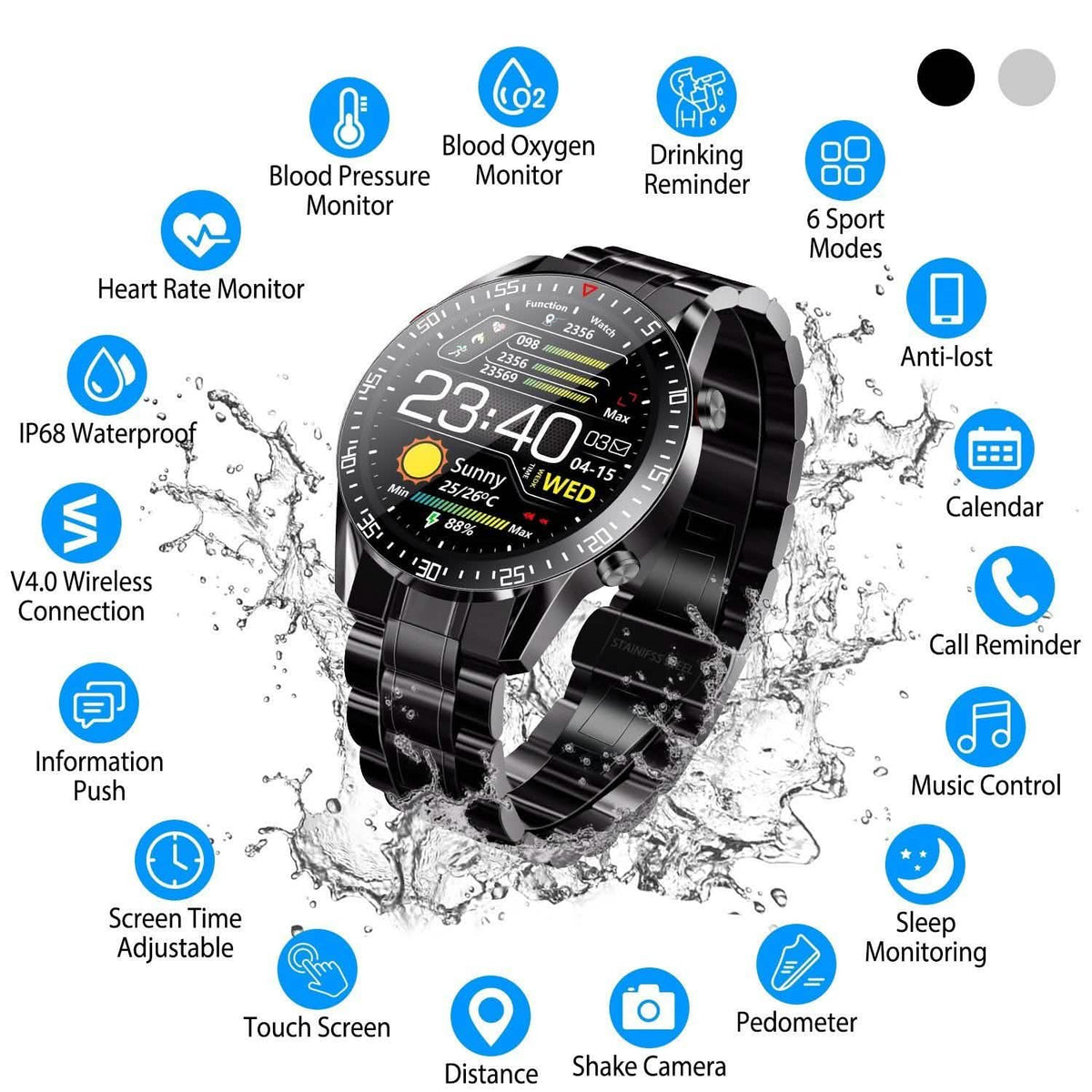 Wireless Smartwatch Fitness Tracker IP68 Waterproof Sport Bracelet Smart Watches - Tophatter Daily Deals