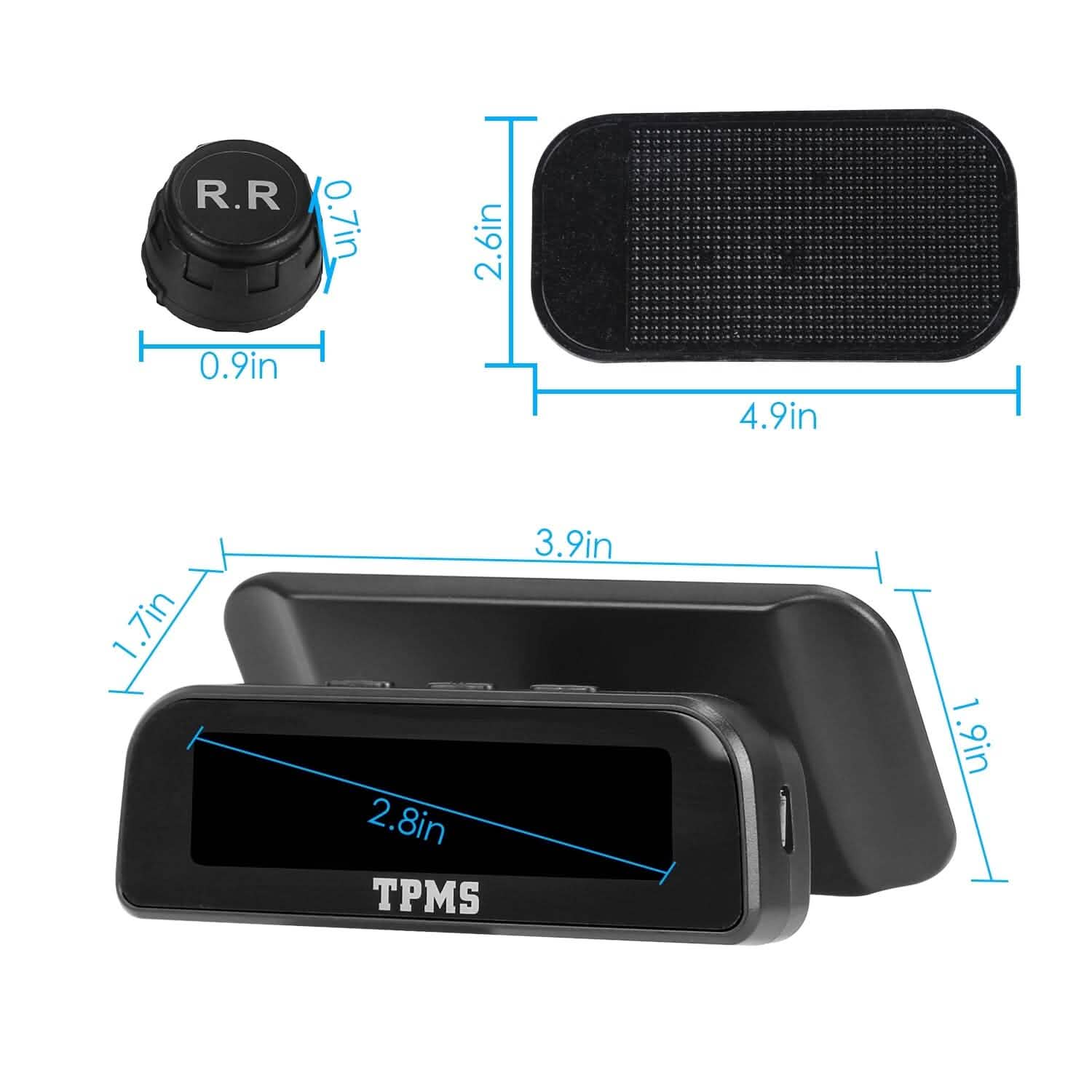 Wireless Solar Car Tire Pressure Monitoring System Auto Tire Pressure with Sensors Temperature Alarm Automotive - Tophatter Daily Deals