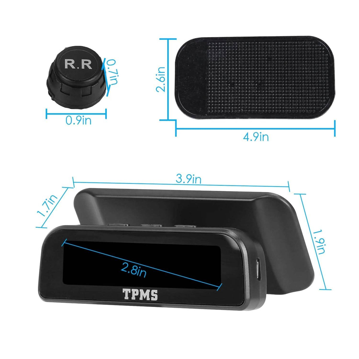 Wireless Solar Car Tire Pressure Monitoring System Auto Tire Pressure with Sensors Temperature Alarm Automotive - Tophatter Daily Deals