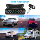 Wireless Solar Car Tire Pressure Monitoring System Auto Tire Pressure with Sensors Temperature Alarm Automotive - Tophatter Daily Deals