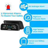 Wireless Solar Car Tire Pressure Monitoring System Auto Tire Pressure with Sensors Temperature Alarm Automotive - Tophatter Daily Deals