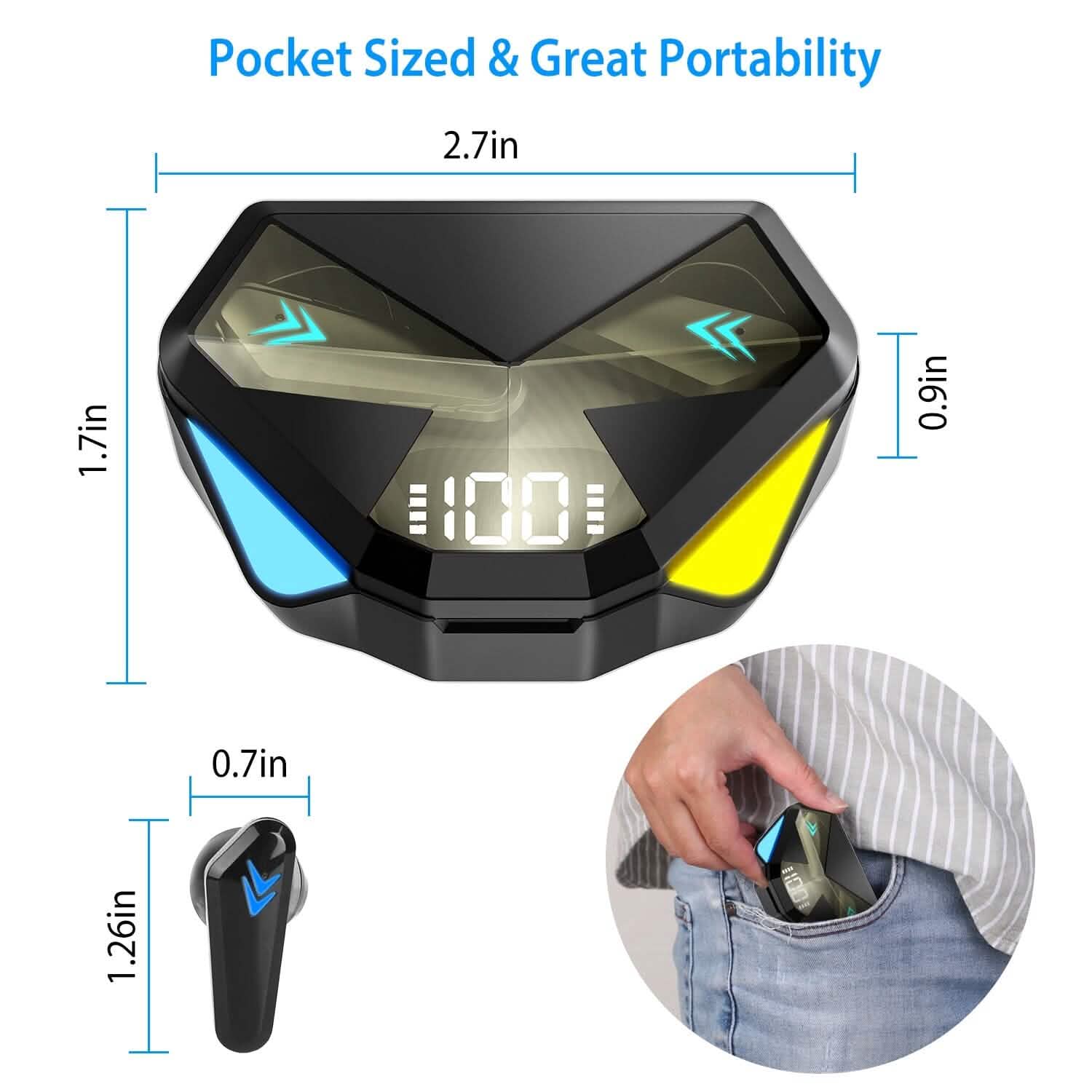 Wireless TWS 5.0 In-Ear Headphone Headset with Charging Case Low Latency Game Mode Headphones - Tophatter Daily Deals