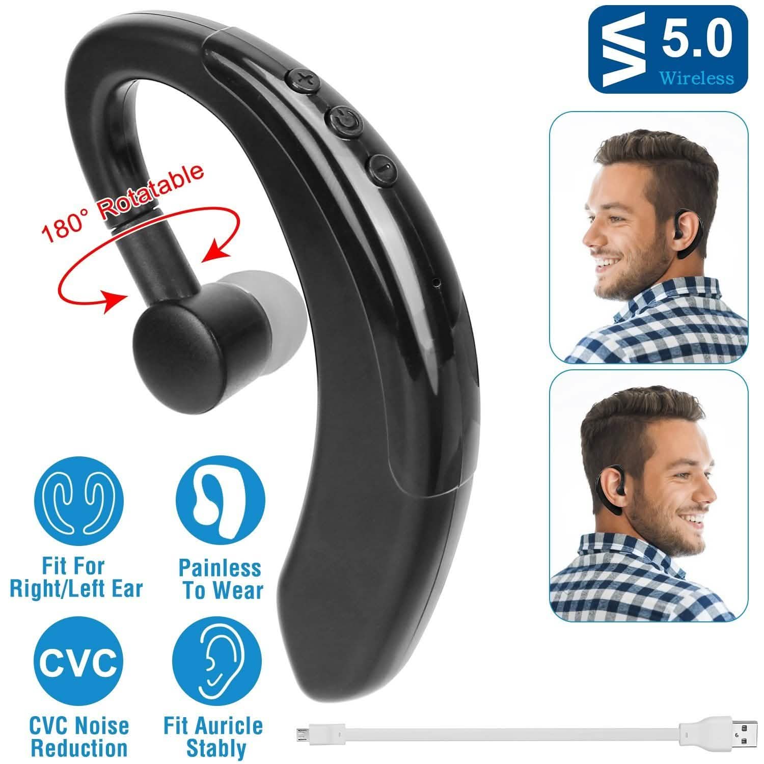 Wireless V5.0 Earpiece Noise Cancelling Driving Earbud Mobile Accessories - Tophatter Daily Deals