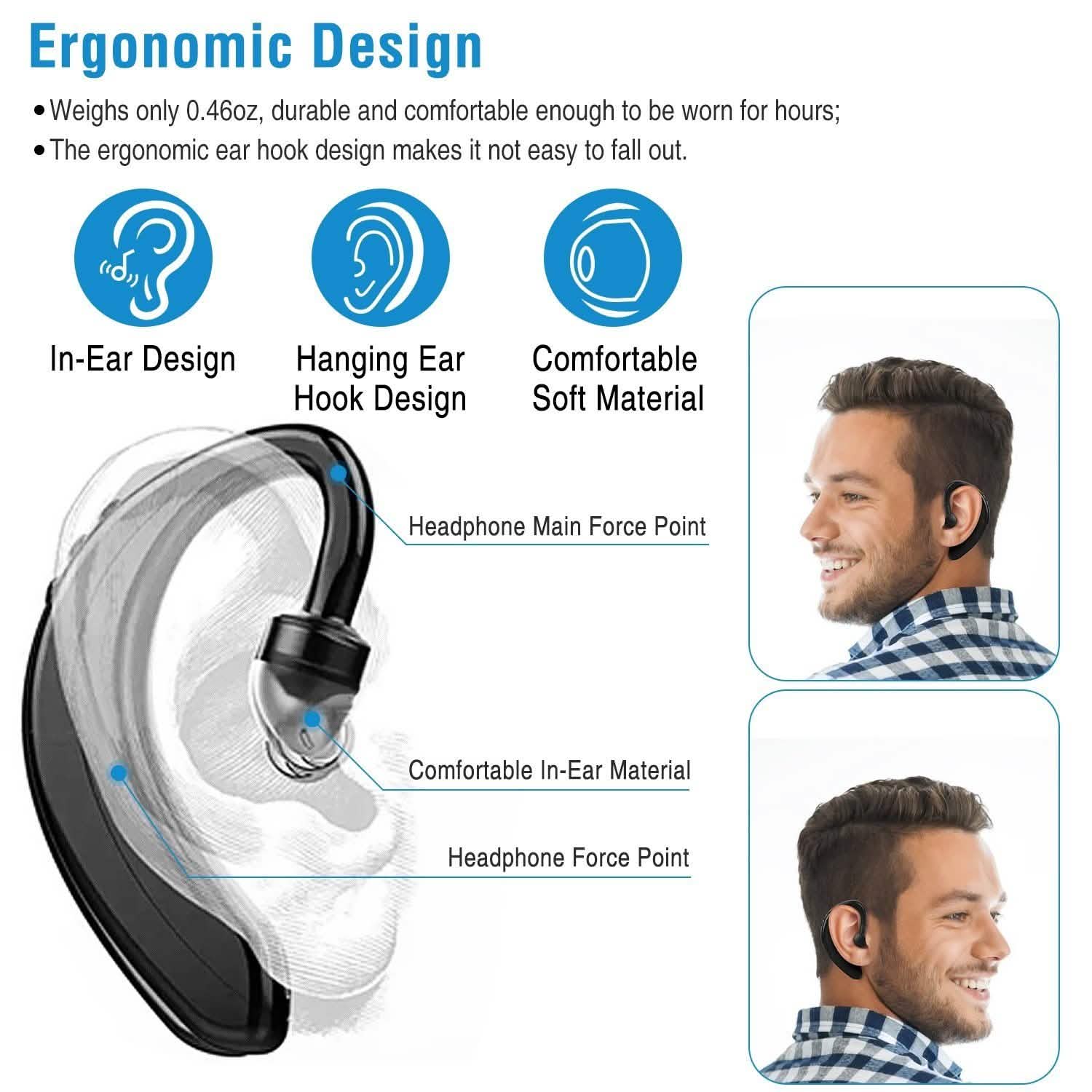 Wireless V5.0 Earpiece Noise Cancelling Driving Earbud Mobile Accessories - Tophatter Daily Deals