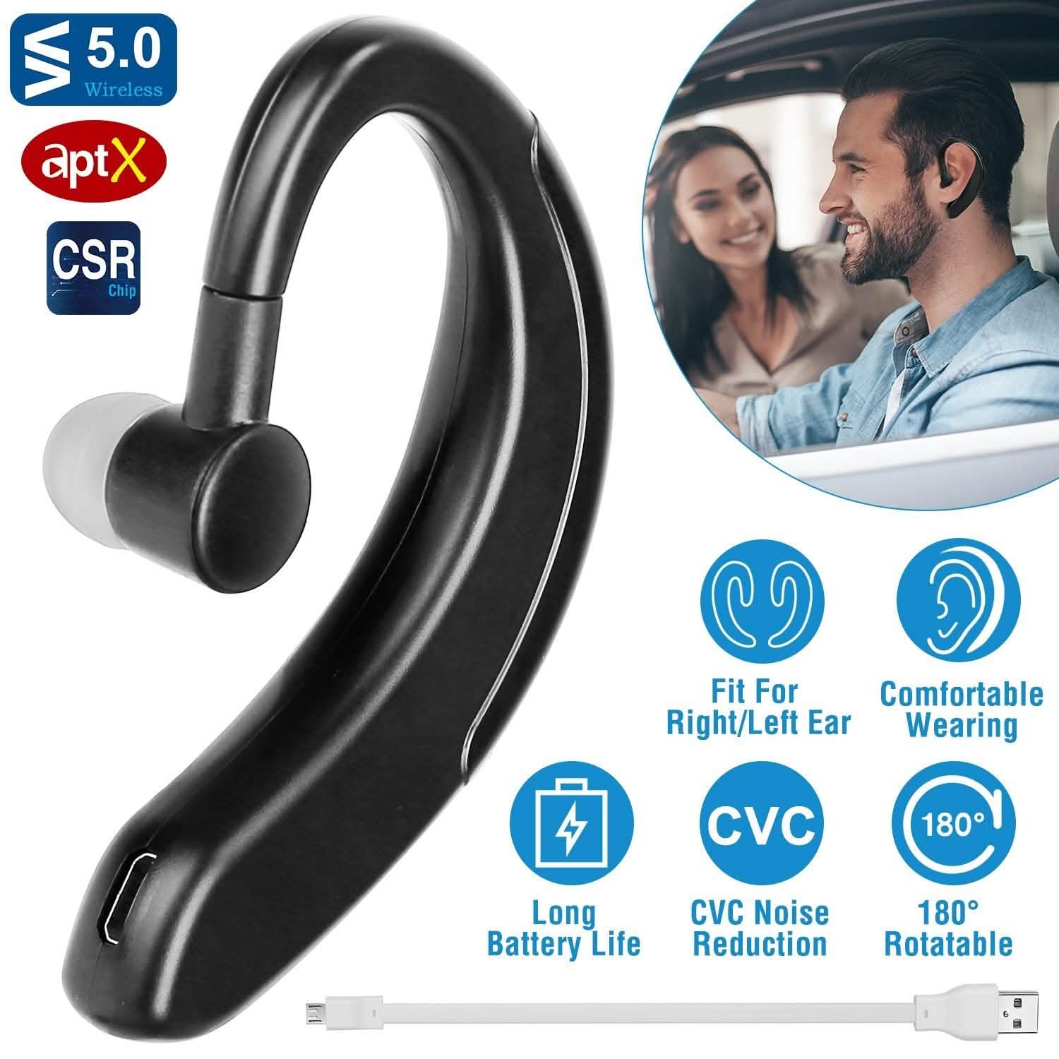 Wireless V5.0 Earpiece Noise Cancelling Driving Earbud Mobile Accessories - Tophatter Daily Deals