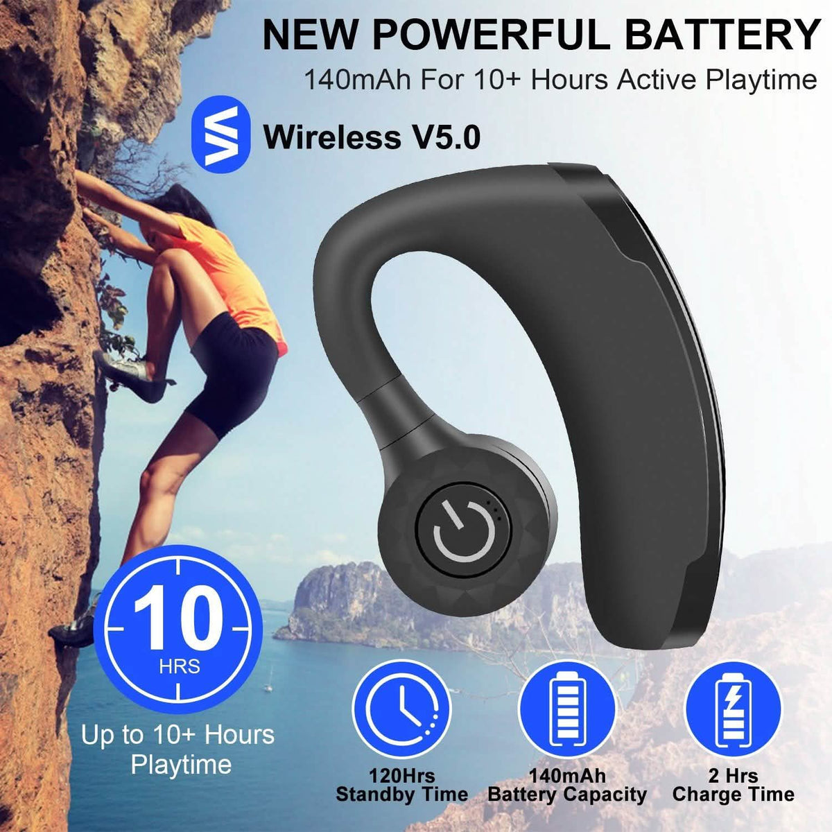 Wireless V5.0 In-Ear Earphones In-Ear Headphones - Tophatter Daily Deals