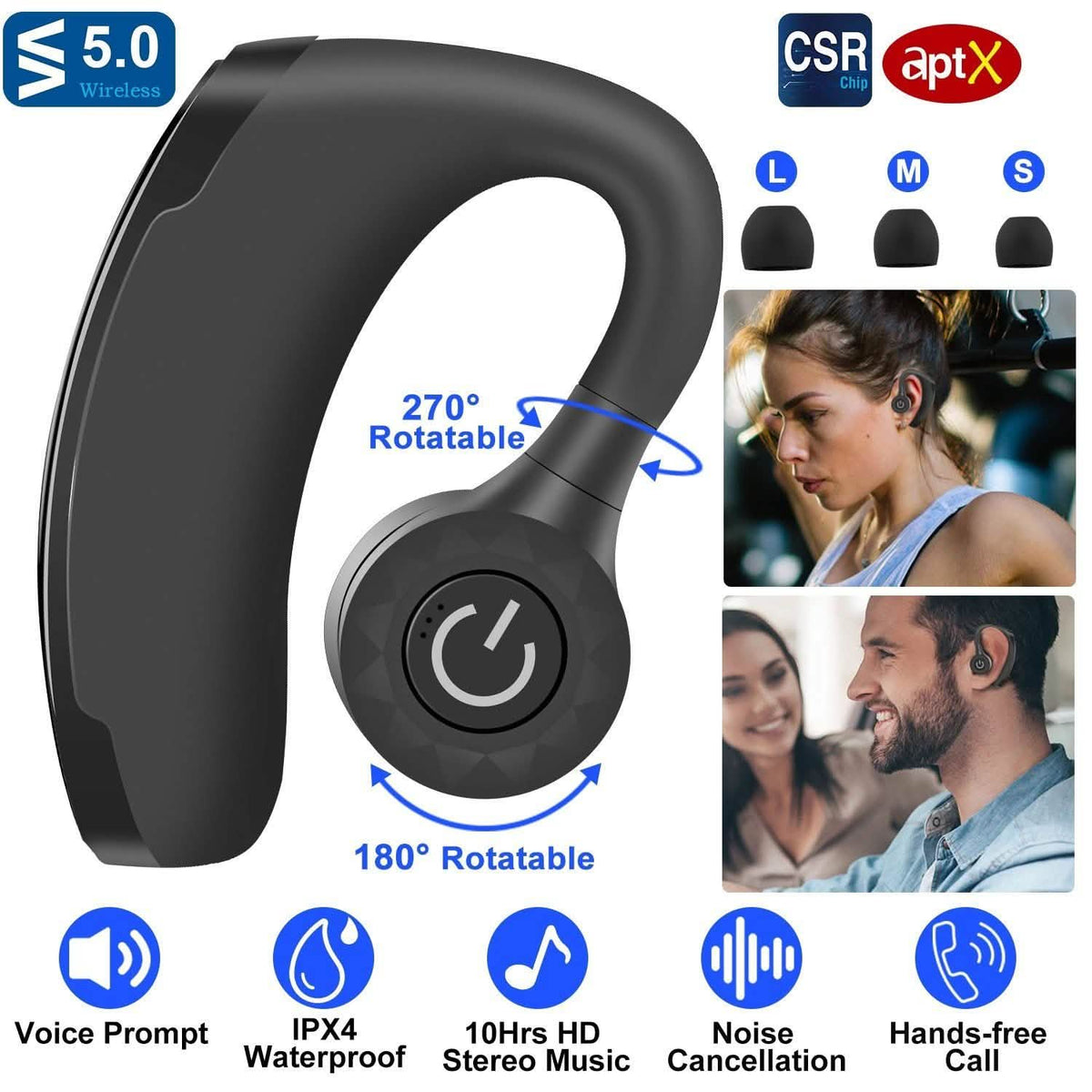 Wireless V5.0 In-Ear Earphones In-Ear Headphones - Tophatter Daily Deals