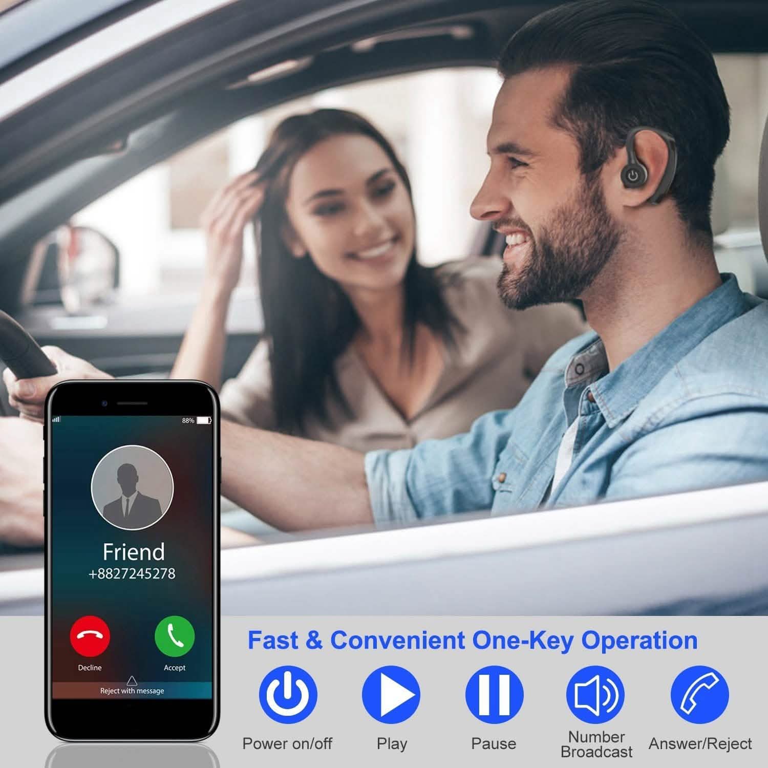 Wireless V5.0 In-Ear Earphones Mobile Accessories - Tophatter Daily Deals