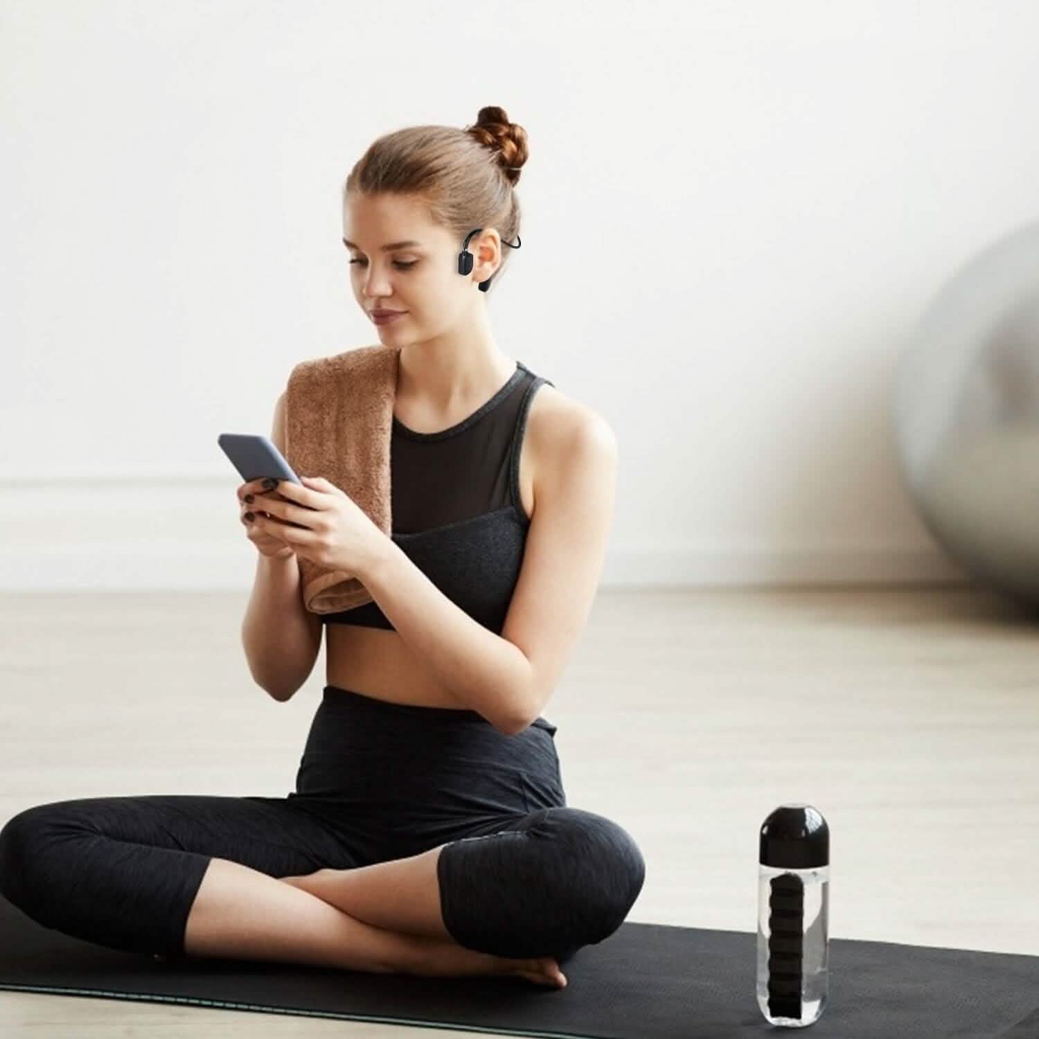 Wireless V5.1 Bone Conduction Earphones with Sensitive Mic Headphones - Tophatter Daily Deals