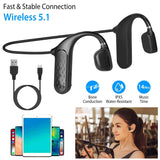 Wireless V5.1 Open-Ear Bone Conduction Earphones Headphones - Tophatter Daily Deals