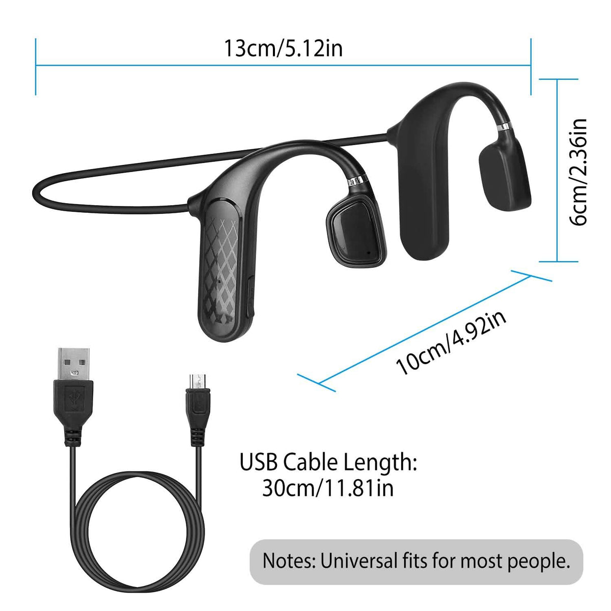 Wireless V5.1 Open-Ear Bone Conduction Earphones Headphones - Tophatter Daily Deals